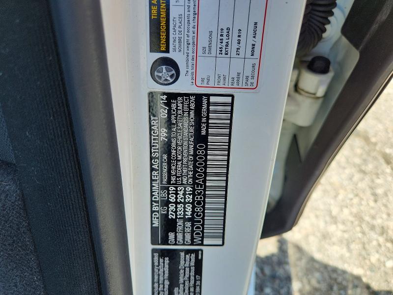 66140106 :رقم المزاد ، WDDUG8CB3EA060080 vin ، 2014 Mercedes-benz S مزاد بيع