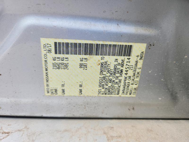 63941506 :رقم المزاد ، 1N4AA6AP4HC445714 vin ، 2017 Nissan Maxima مزاد بيع