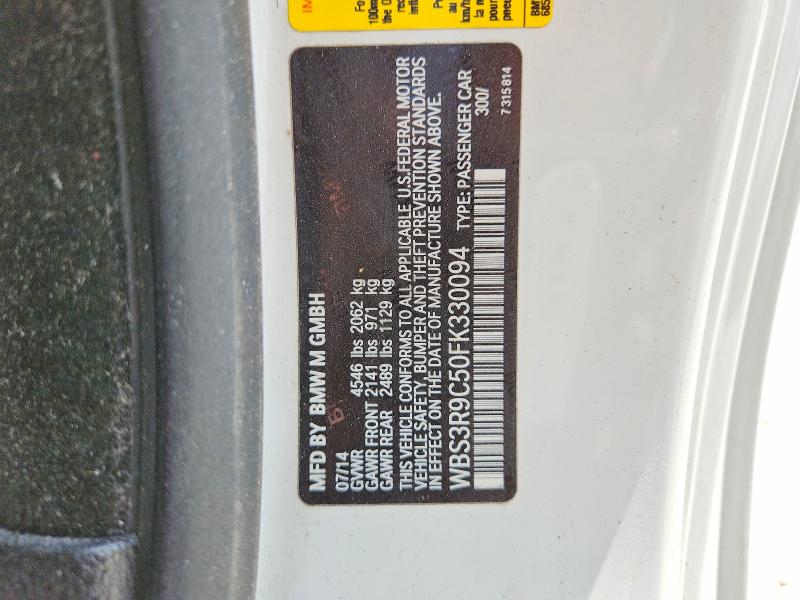 Продажа на аукционе авто 2015 Bmw M4, vin: WBS3R9C50FK330094, номер лота: 62872566