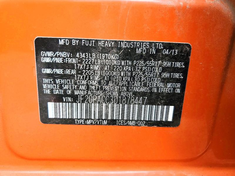 Aukcja sprzedaży 2013 Subaru Xv Crosstrek, vin: JF2GPACC3D1878447, numer aukcji: 65663326