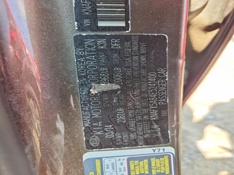 64991706 :رقم المزاد ، KNAFX5A84E5241400 vin ، 2014 Kia Forte مزاد بيع