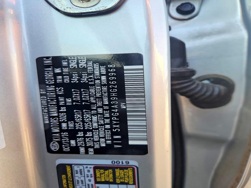 Aukcja sprzedaży 2017 Kia Sorento, vin: 5XYPG4A39HG269968, numer aukcji: 64507066