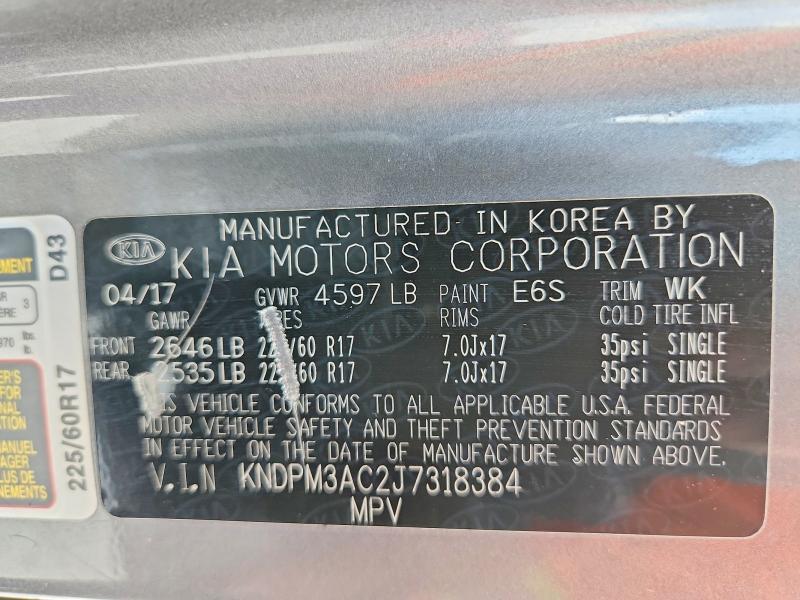 Продаж на аукціоні авто 2018 Kia Sportage, vin: KNDPM3AC2J7318384, номер лоту: 64428436