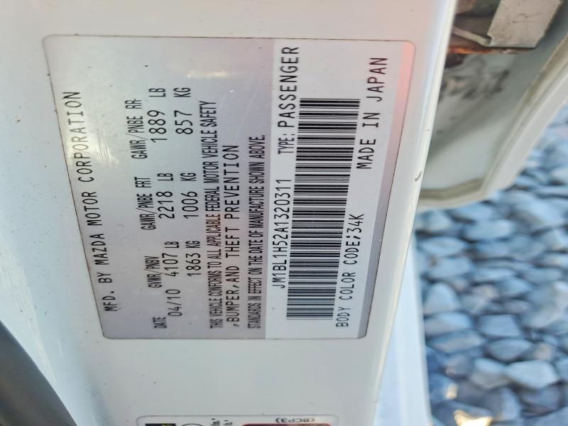 65647306 :رقم المزاد ، JM1BL1H52A1320311 vin ، 2010 Mazda 3 مزاد بيع