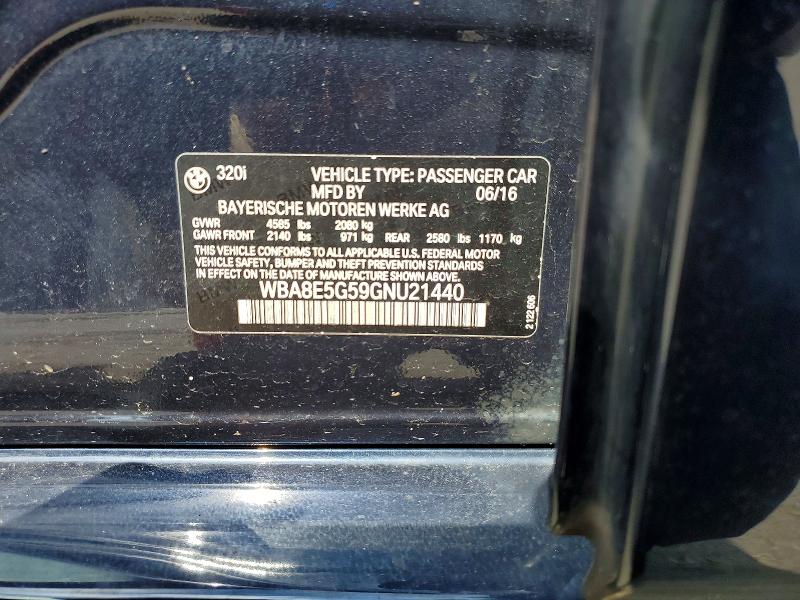 Продаж на аукціоні авто 2016 Bmw 320, vin: WBA8E5G59GNU21440, номер лоту: 63869106