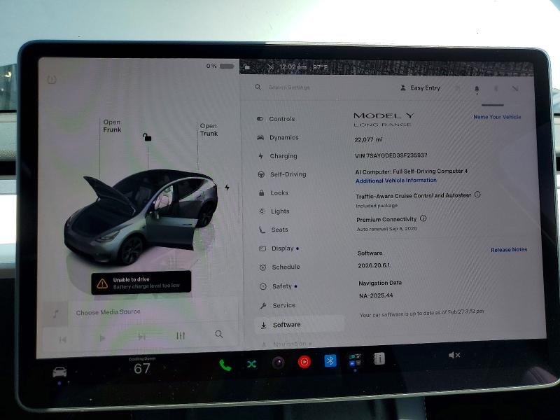 Aukcja sprzedaży 2025 Tesla Model Y, vin: 7SAYGDED3SF235937, numer aukcji: 64036526