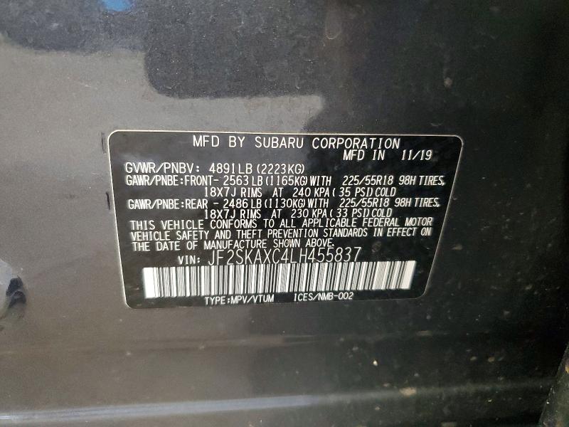 Продажа на аукционе авто 2020 Subaru Forester, vin: JF2SKAXC4LH455837, номер лота: 65709666