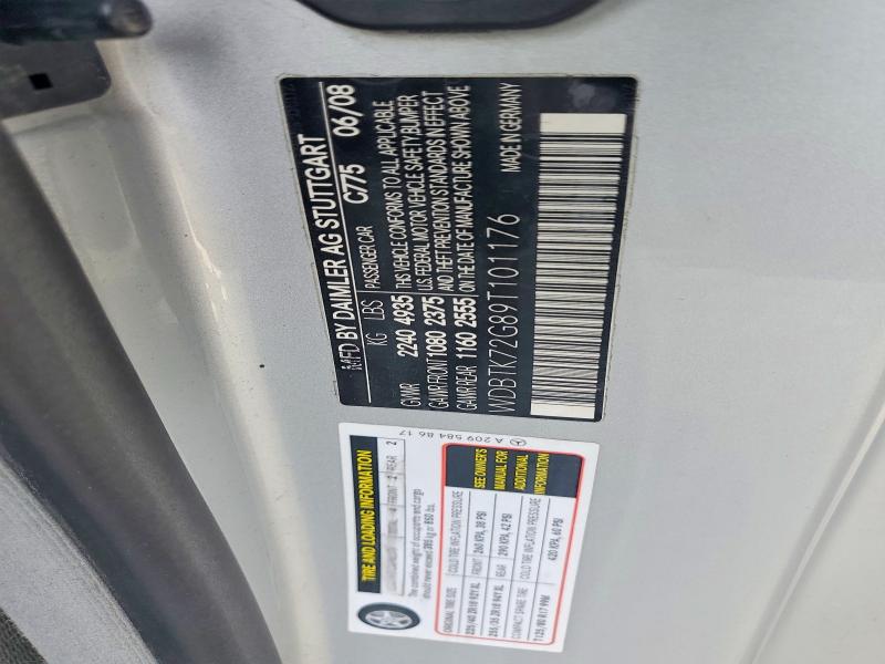 2009 Mercedes-benz Clk მანქანა იყიდება აუქციონზე, vin: WDBTK72G89T101176, აუქციონის ნომერი: 64700016