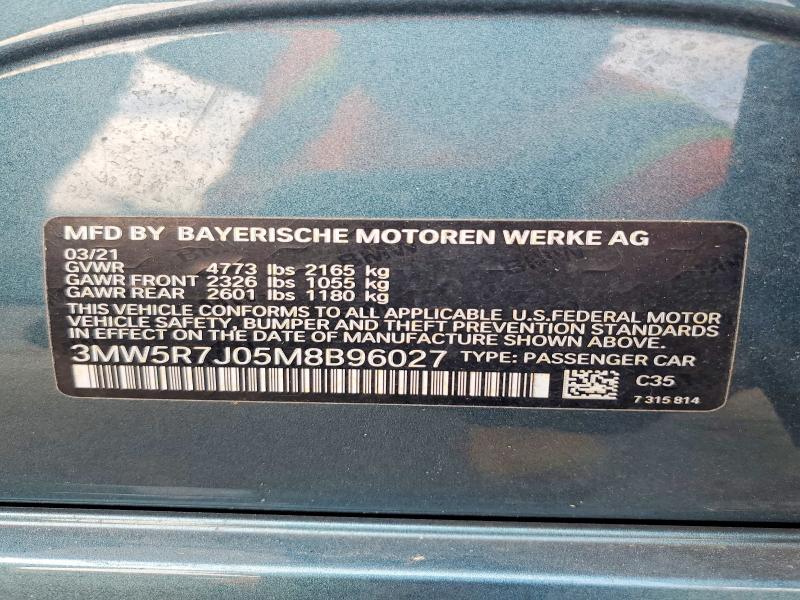 Продаж на аукціоні авто 2021 Bmw 330xi, vin: 3MW5R7J05M8B96027, номер лоту: 65178816