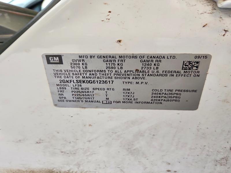 2016 Gmc Terrain მანქანა იყიდება აუქციონზე, vin: 2GKFLSEK0G6123617, აუქციონის ნომერი: 66706126