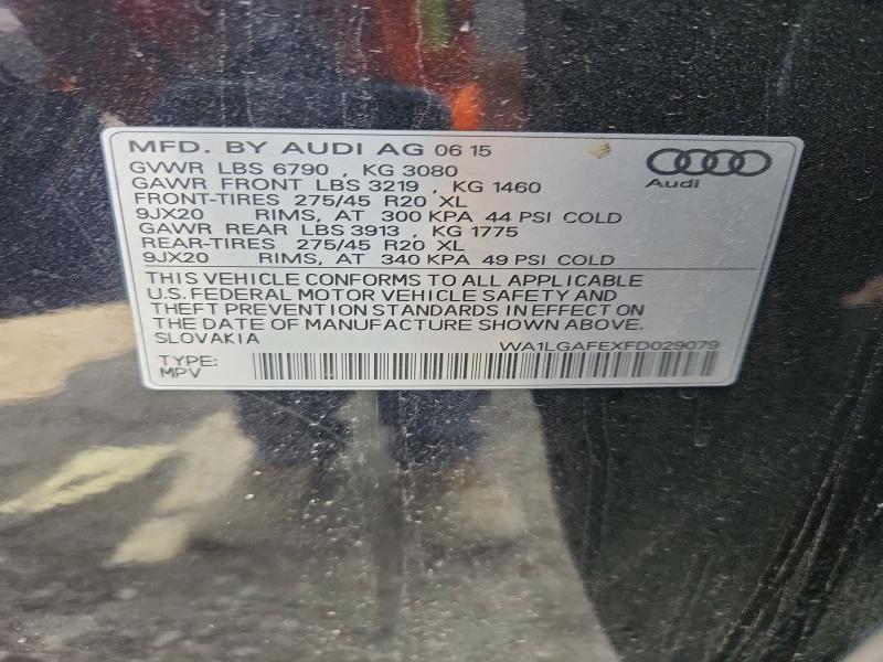 Aukcja sprzedaży 2015 Audi Q7, vin: WA1LGAFEXFD029079, numer aukcji: 64911166