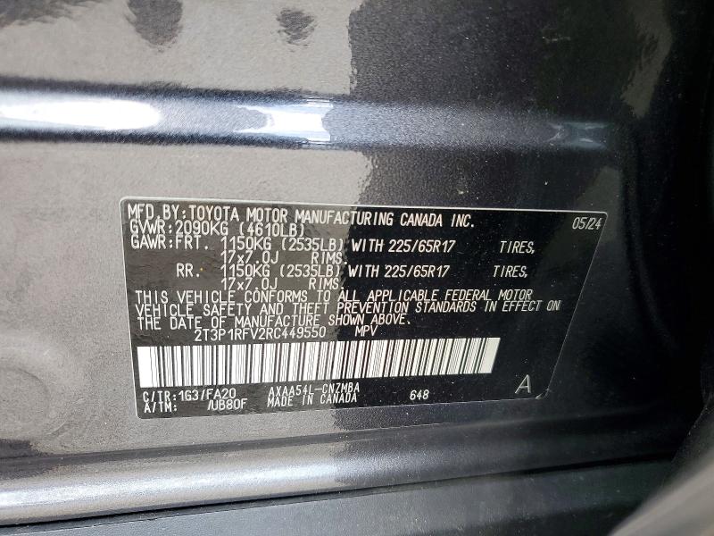 Продаж на аукціоні авто 2024 Toyota Rav4, vin: 2T3P1RFV2RC449550, номер лоту: 65850006