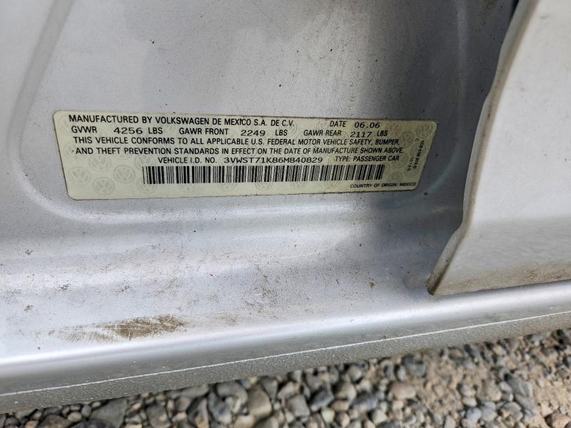 Продажа на аукционе авто 2006 Volkswagen Jetta, vin: 3VWST71K86M840829, номер лота: 63864296