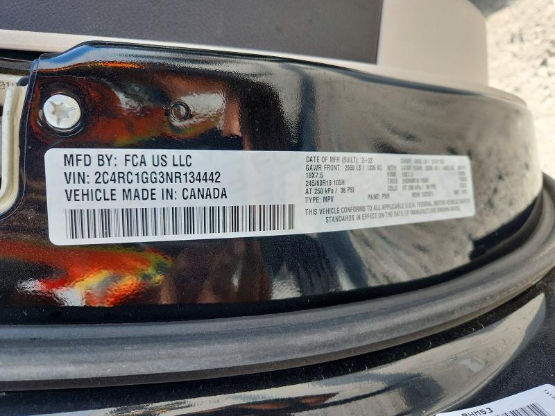 66539806 :رقم المزاد ، 2C4RC1GG3NR134442 vin ، 2022 Chrysler Pacifica مزاد بيع
