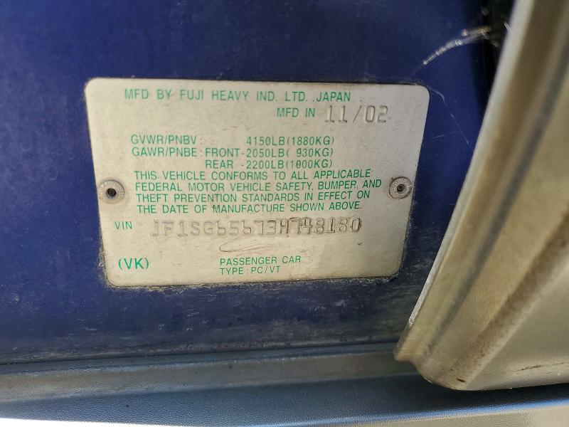 Продаж на аукціоні авто 2003 Subaru Forester, vin: JF1SG65673H748180, номер лоту: 64152466
