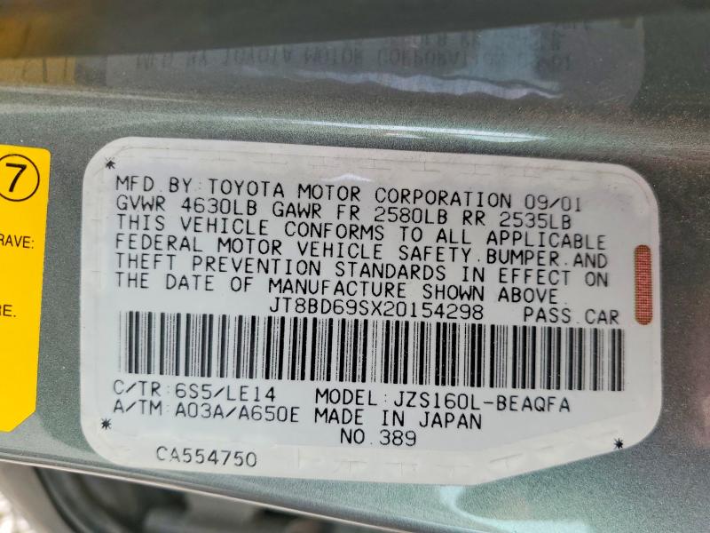 Aukcja sprzedaży 2002 Lexus Gs, vin: JT8BD69SX20154298, numer aukcji: 66165816