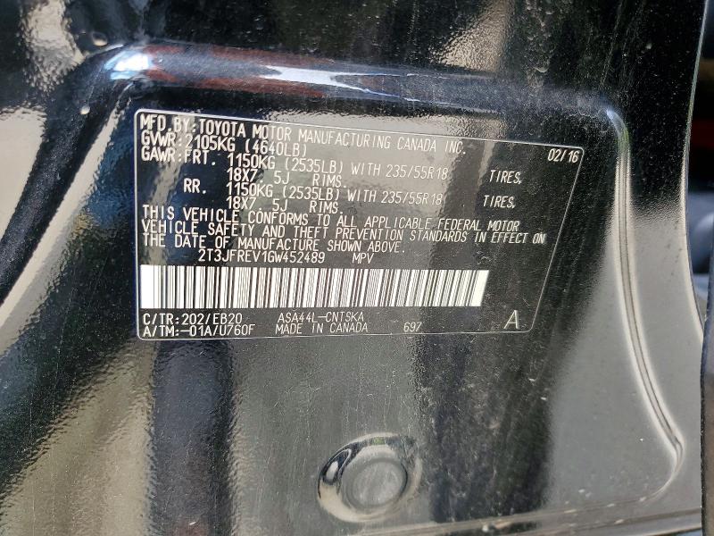 Продажа на аукционе авто 2016 Toyota Rav4, vin: 2T3JFREV1GW452489, номер лота: 63137056