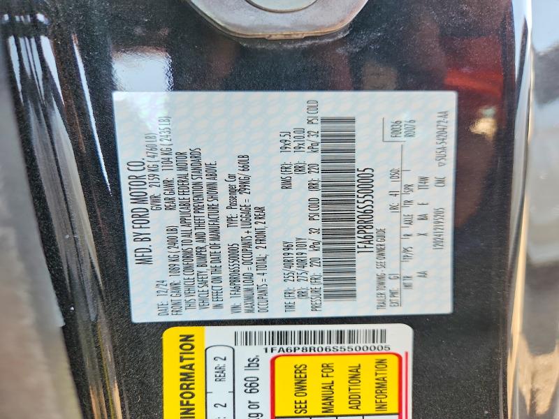 Продаж на аукціоні авто 2025 Ford Mustang, vin: 1FA6P8R06S5500005, номер лоту: 65940556