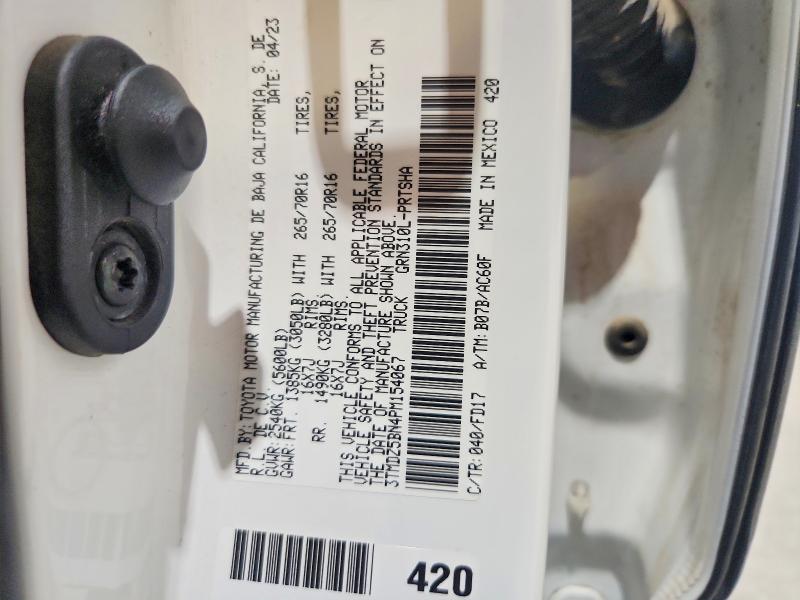 2023 Toyota Tacoma მანქანა იყიდება აუქციონზე, vin: 3TMDZ5BN4PM154067, აუქციონის ნომერი: 64668496