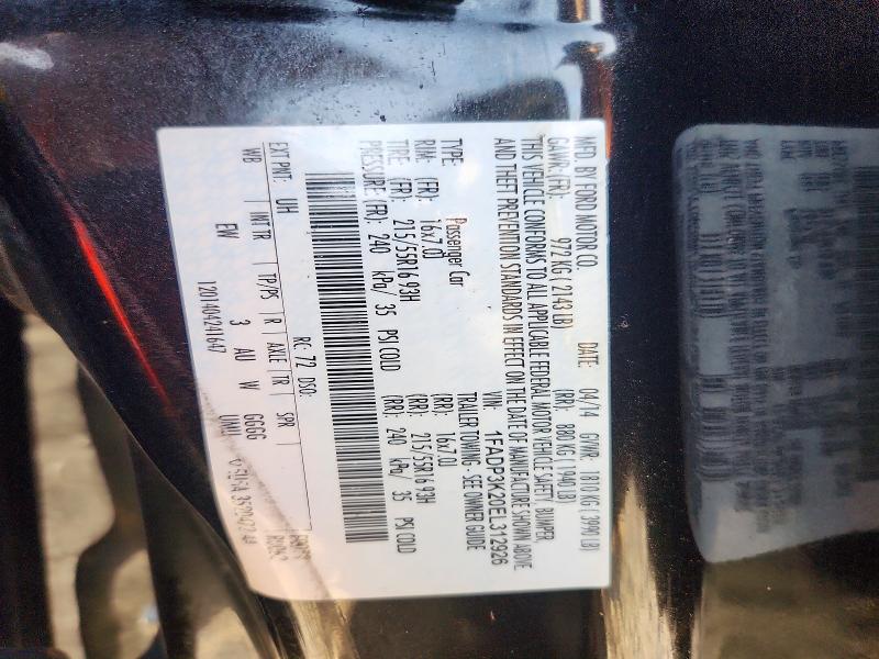 2014 Ford Focus მანქანა იყიდება აუქციონზე, vin: 1FADP3K20EL312926, აუქციონის ნომერი: 64890606