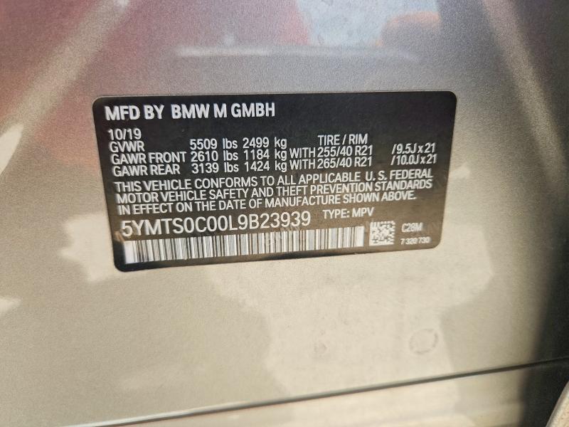2020 Bmw X3 მანქანა იყიდება აუქციონზე, vin: 5YMTS0C00L9B23939, აუქციონის ნომერი: 64389486