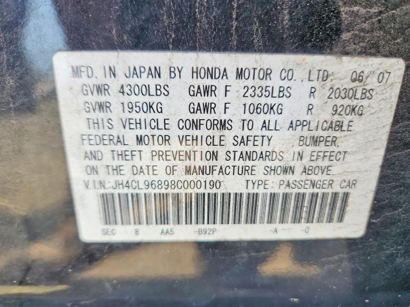 Продаж на аукціоні авто 2008 Acura Tsx, vin: JH4CL96898C000190, номер лоту: 64774596