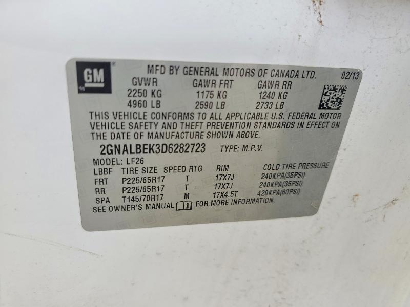 Aukcja sprzedaży 2013 Chevrolet Equinox, vin: 2GNALBEK3D6282723, numer aukcji: 65845556