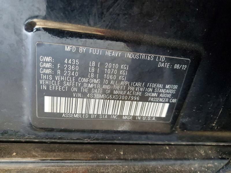 Aukcja sprzedaży 2013 Subaru Legacy, vin: 4S3BMBG6XD3007996, numer aukcji: 63545476