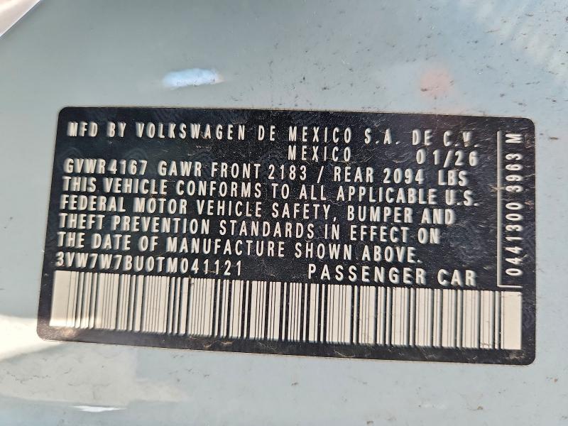 Продажа на аукционе авто 2026 Volkswagen Jetta, vin: 3VW7W7BU0TM041121, номер лота: 64599046