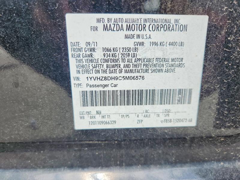 Aukcja sprzedaży 2012 Mazda 6, vin: 1YVHZ8DH9C5M06576, numer aukcji: 67208886