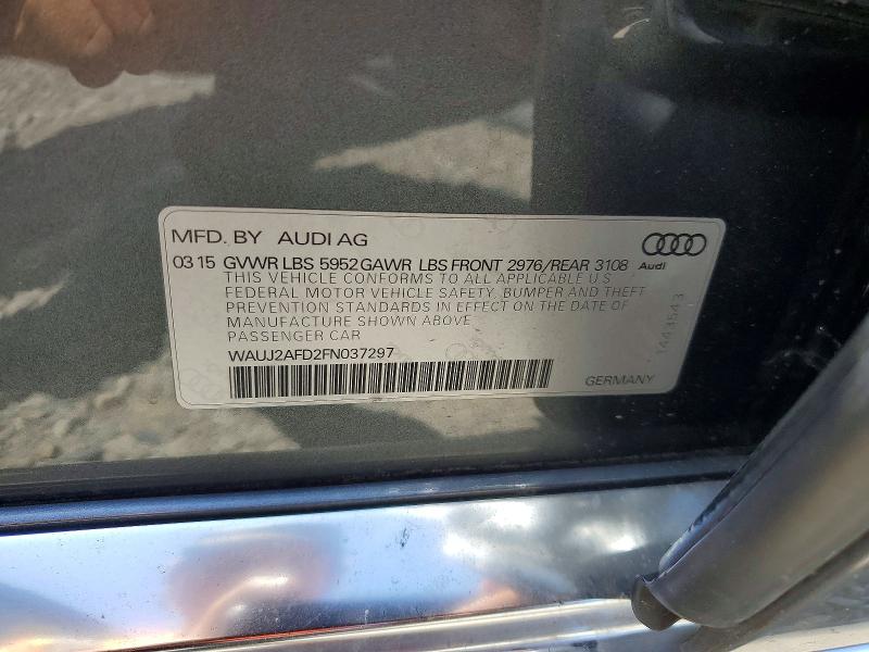 65454916 :رقم المزاد ، WAUJ2AFD2FN037297 vin ، 2015 Audi A8 مزاد بيع