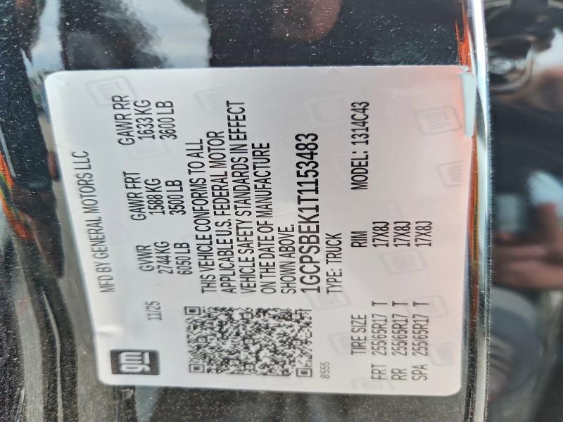 2026 Chevrolet Colorado მანქანა იყიდება აუქციონზე, vin: 1GCPSBEK1T1153483, აუქციონის ნომერი: 65464386