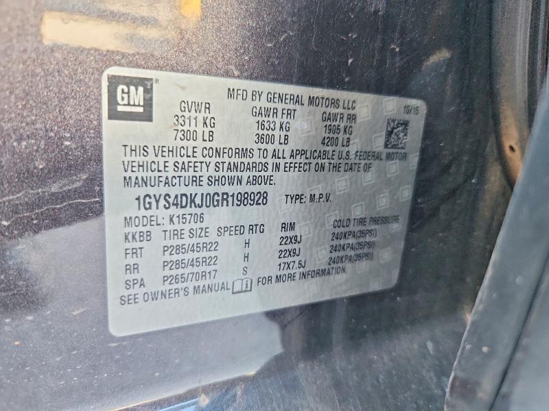 Продаж на аукціоні авто 2016 Cadillac Escalade, vin: 1GYS4DKJ0GR198928, номер лоту: 67099606