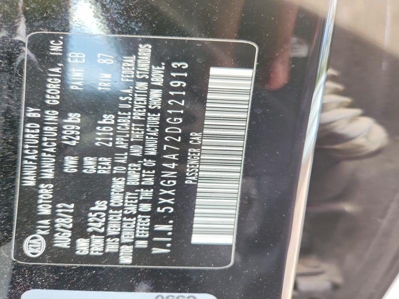 66408636 :رقم المزاد ، 5XXGN4A72DG121913 vin ، 2013 Kia Optima مزاد بيع