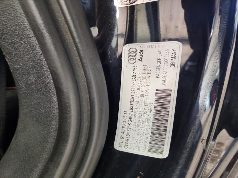 Продаж на аукціоні авто 2012 Audi A6, vin: WAUBGAFC1CN006566, номер лоту: 63673906