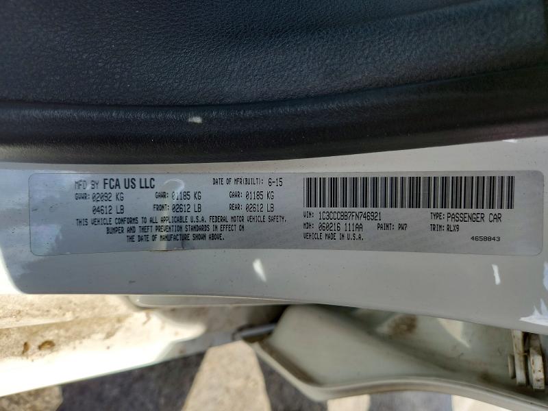 64146136 :رقم المزاد ، 1C3CCCBB7FN746921 vin ، 2015 Chrysler 200 مزاد بيع