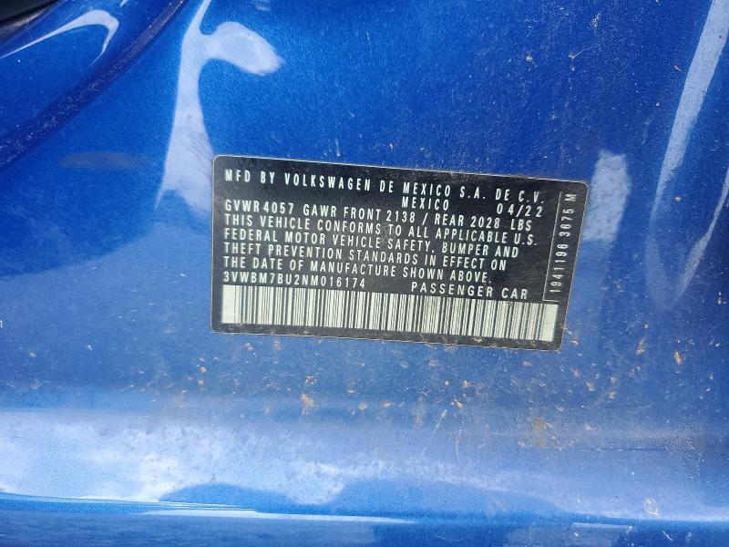 Aukcja sprzedaży 2022 Volkswagen Jetta S Manual, vin: 3VWBM7BU2NM016174, numer aukcji: 65178896