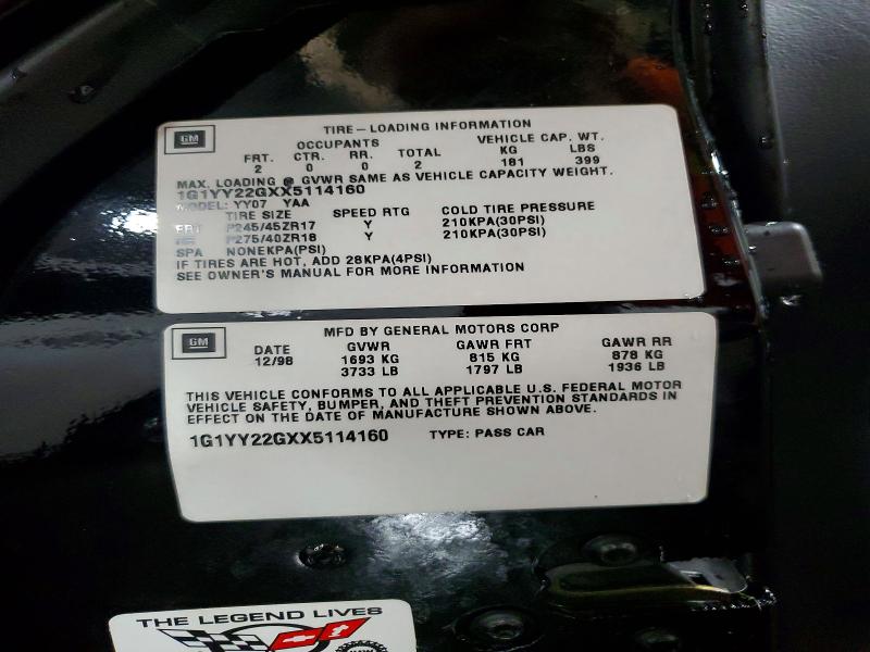 Продажа на аукционе авто 1999 Chevrolet Corvette, vin: 1G1YY22GXX5114160, номер лота: 64197906