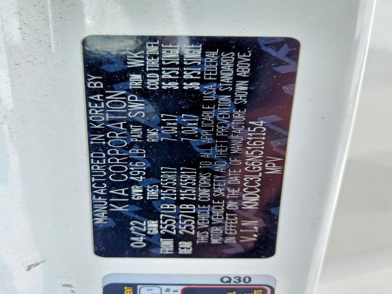 63912166 :رقم المزاد ، KNDCC3LG6N5161154 vin ، 2022 Kia Niro Ev مزاد بيع