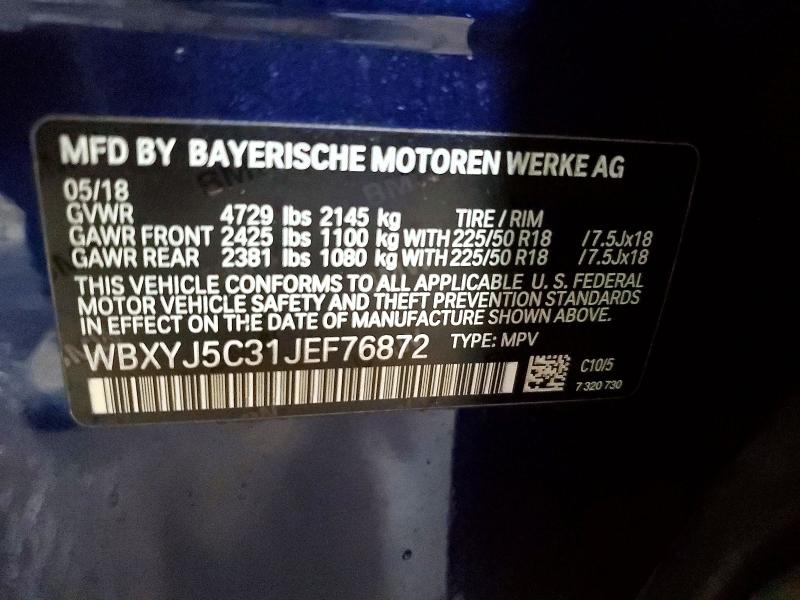 Продажа на аукционе авто 2018 Bmw X2, vin: WBXYJ5C31JEF76872, номер лота: 65387816