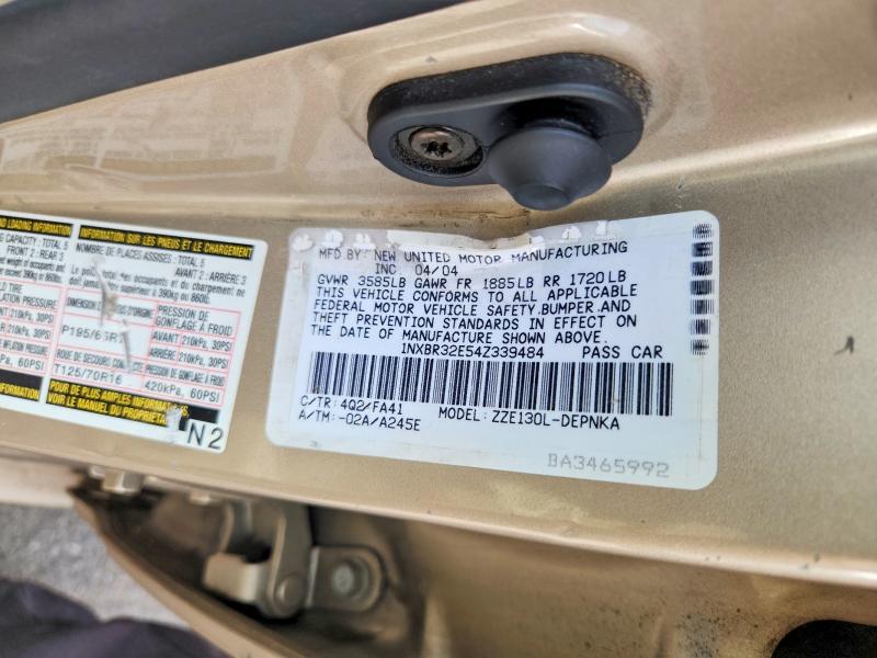 64899166 :رقم المزاد ، 1NXBR32E54Z339484 vin ، 2004 Toyota Corolla مزاد بيع