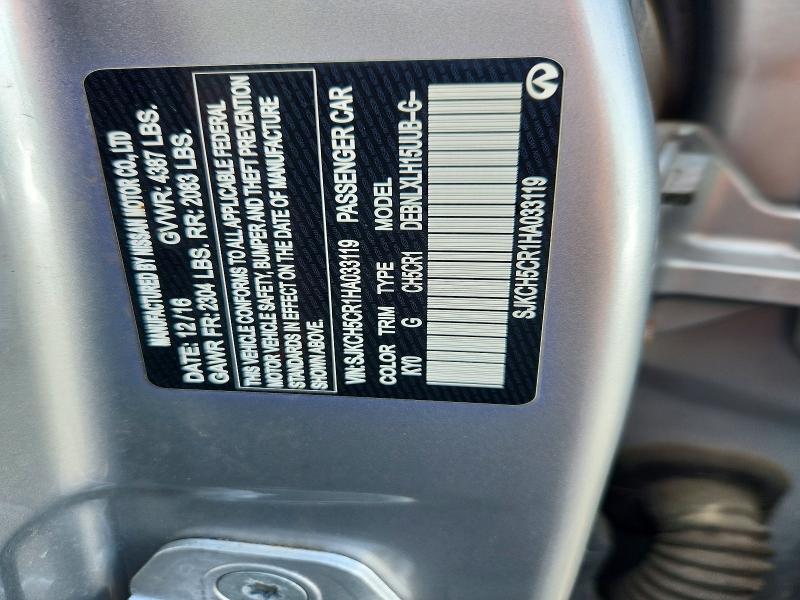 63738656 :رقم المزاد ، SJKCH5CR1HA033119 vin ، 2017 Infiniti Qx30 مزاد بيع