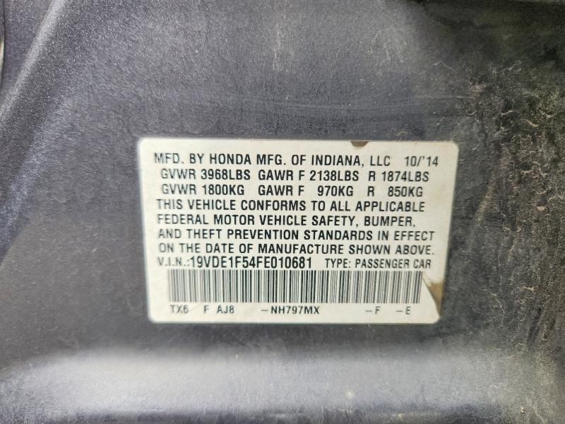 67039486 :رقم المزاد ، 19VDE1F54FE010681 vin ، 2015 Acura Ilx مزاد بيع