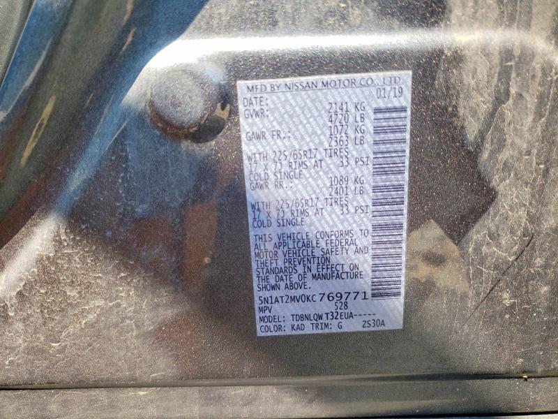 Aukcja sprzedaży 2019 Nissan Rogue, vin: 5N1AT2MV0KC769771, numer aukcji: 63256466