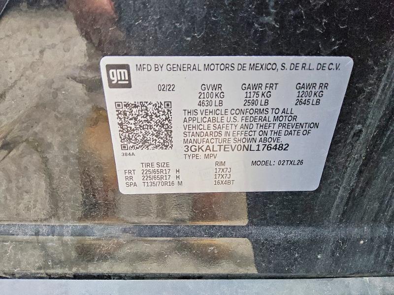 63664846 :رقم المزاد ، 3GKALTEV0NL176482 vin ، 2022 Gmc Terrain مزاد بيع