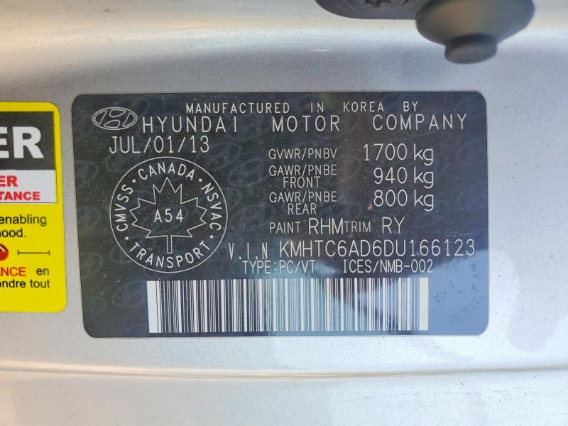 Продаж на аукціоні авто 2013 Hyundai Veloster, vin: KMHTC6AD6DU166123, номер лоту: 62963006