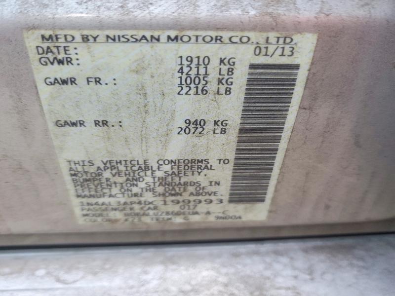 2013 Nissan Altima მანქანა იყიდება აუქციონზე, vin: 1N4AL3AP4DC199993, აუქციონის ნომერი: 63878216