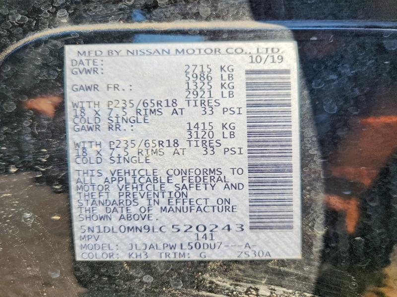 Продажа на аукционе авто 2020 Infiniti Qx60, vin: 5N1DL0MN9LC520243, номер лота: 66985156