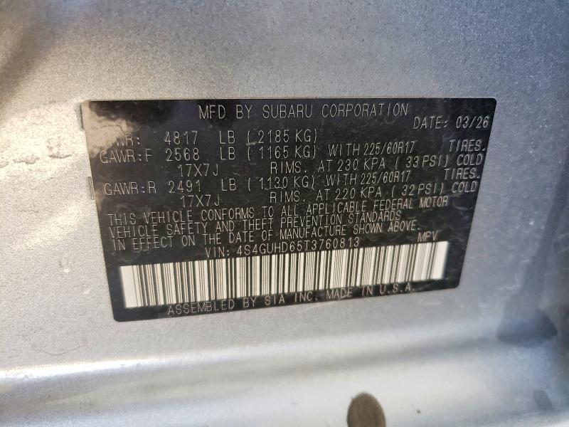 Aukcja sprzedaży 2026 Subaru Crosstrek, vin: 4S4GUHD65T3760813, numer aukcji: 65703826