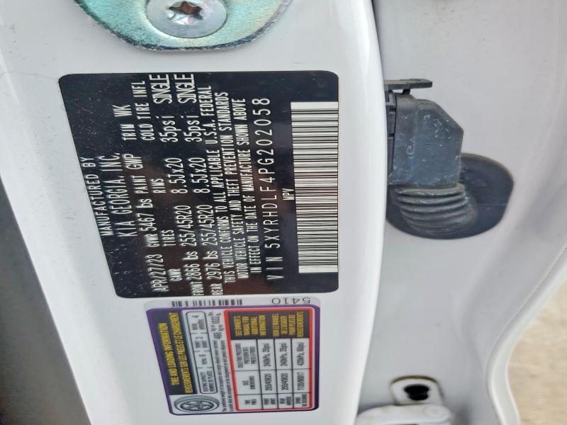 2023 Kia Sorento მანქანა იყიდება აუქციონზე, vin: 5XYRHDLF4PG202058, აუქციონის ნომერი: 65811696
